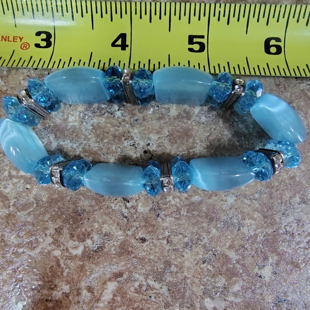 Azure Crystal Stretch Bracelet